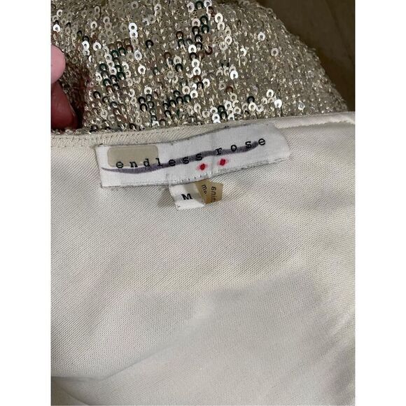 Neiman Marcus Endless Rose Silver Sequin Formal Dress Size M - Picture 4 of 5